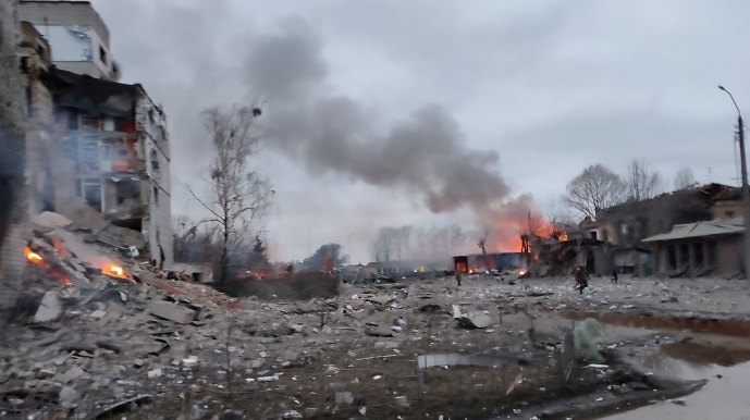 Зруйнована Бородянка. 