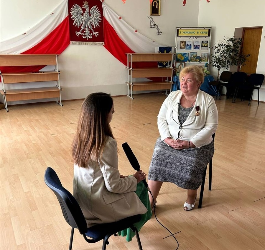 Ірина Першхайло під час інтерв'ю