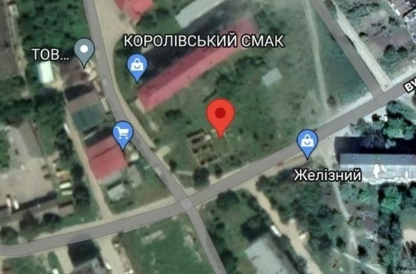 Місце на мапі, де планують побудувати торговельний центр 