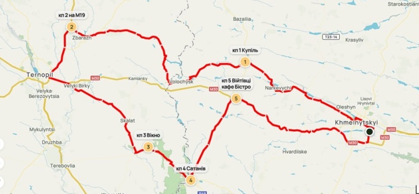Маршрут веломарафону BRM 300 km Медобори