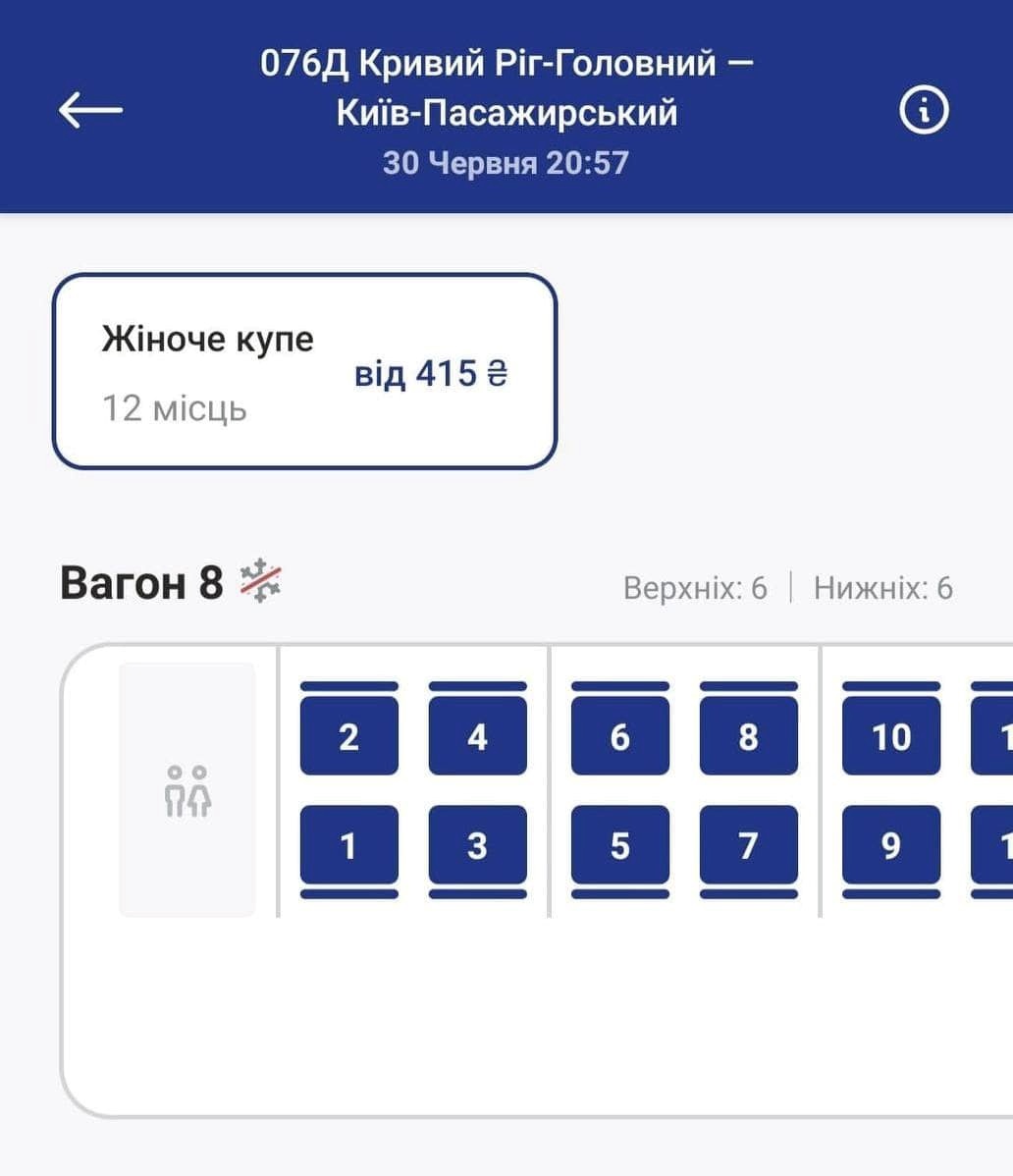 Квиток до жіночого купе.