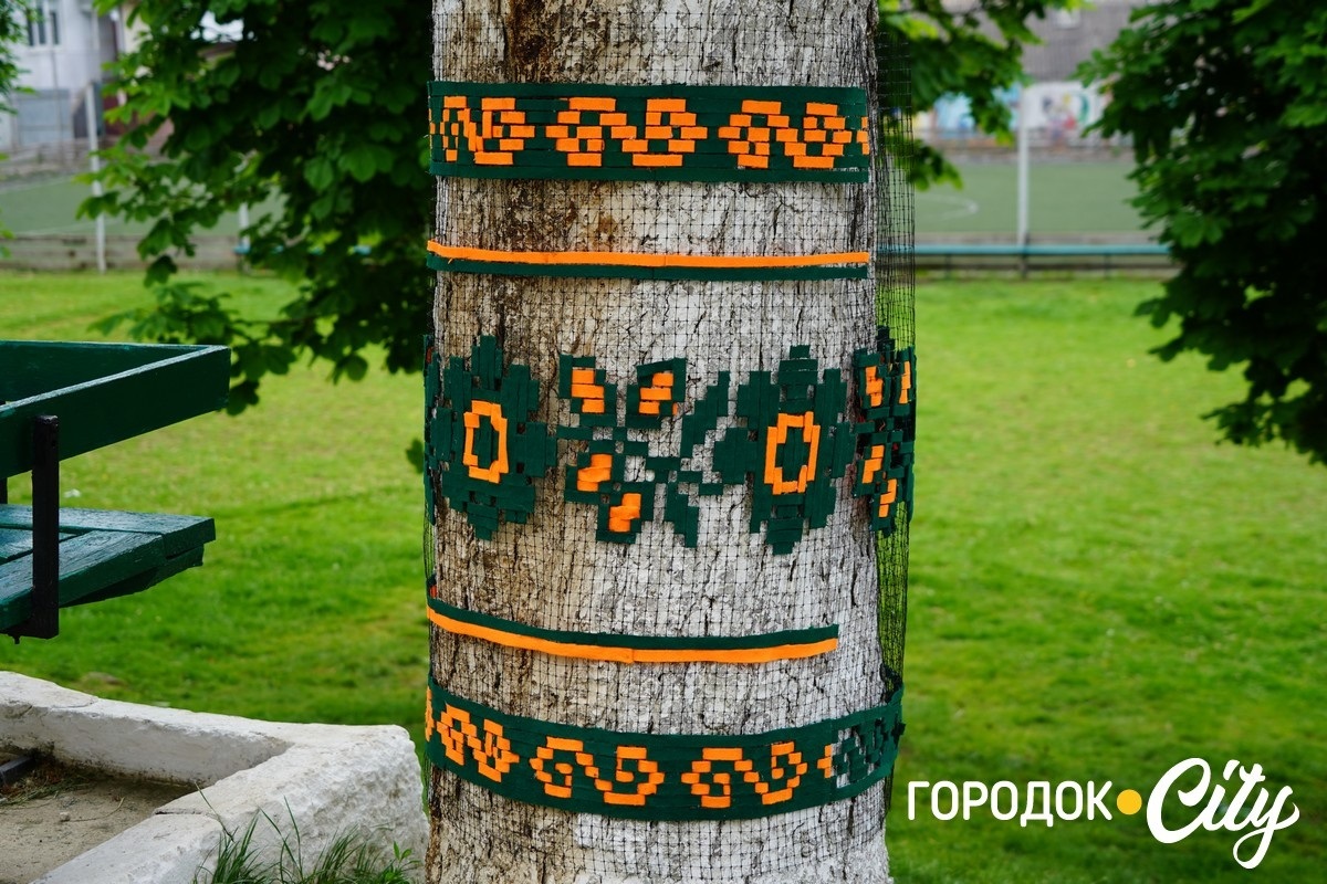 Створили цифру 20 та одягнули дерева у вишиванки. Фоторепортаж із Городоцького ліцею №1
