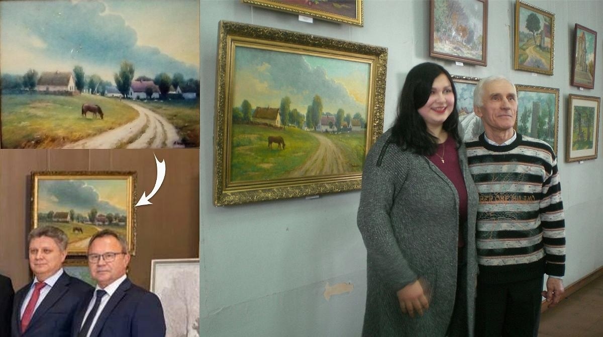 Художник із Херсонщини представив у Городку врятовані з окупації картини